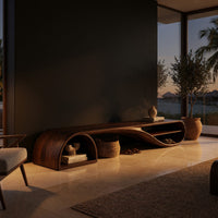 Driftwave Media Console with a Low Arched Base, view 5