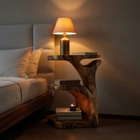 Solid Wood Nightstand With Open Shelf Bedroom, view 5