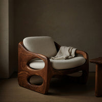 Solid Wood Chair Accent With Rounded Frame Living Room, view 5