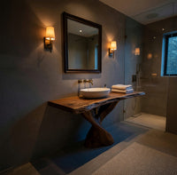Solid Wood Bathroom Vanity With Twisted Base Spa Bath, view 5