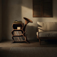 Solid Wood Record Player Stand Handcrafted Media Console, view 5