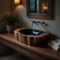 Solid Wood Sink Vanity Handcrafted Wall Mounted Bathroom Custom Bathroom, view 5
