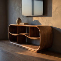 Contemporary Rounded Tv Console For Open Living Space, view 5