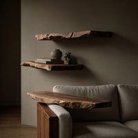Solid Wood Natural Wood Floating Shelves Mid Century Shelf Living Room, II, view 5