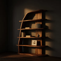 Arched Bookshelf with Sweeping Sail-Cut Side Panel, view 5
