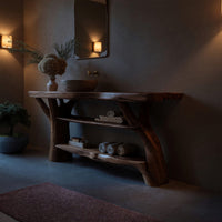 Solid Wood Live Edge Vanity Solid Bathroom Luxury Spa Bathroom, view 5