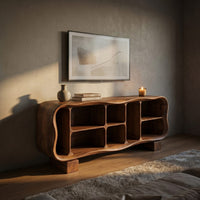 Mid-Century Rounded Tv Stand For Great Room Interior, view 5