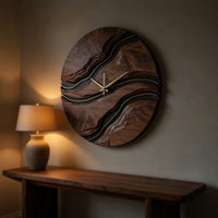 Solid Wood Clock Minimalist Artistic Wall Living Room, view 5