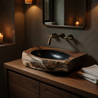 Solid Wood Sink Vanity Mid Century Solid Bathroom Furniture, view 5