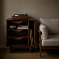 Solid Wood Record Player Stand Minimalist Audio Console Entertainment Interior Area, view 5