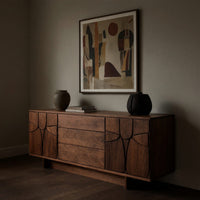 Solid Wood Sideboard Carved Living Room Dining, view 5