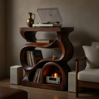 Solid Wood Record Player Stand Turntable With Storage Living Room, view 5