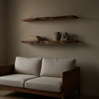 Solid Wood Natural Wood Floating Shelves Handcrafted Solid Shelf Festive Entryway, view 5