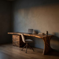 Modern Wooden Desk With Built In Bookshelves For Office Decor, view 5
