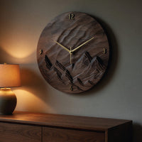 Solid Wood Clock Rustic Landscape Wall Living Room, view 5