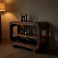 Solid Wood Bar Cabinet Wine With Rounded Edges Dining Island, view 5
