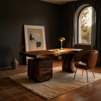 Wave-Leg Desk with a Live Edge Top and Drawer Cabinet, view 5