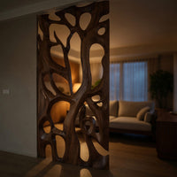 Solid Wood Room Divider Sculptural Living Dining Space, view 5