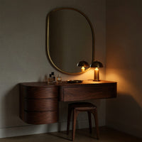 Solid Wood Dressing Table Minimalist Wall Mounted Vanity With Drawer Sunlit, view 5