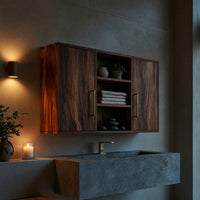 Solid Wood Bathroom Cabinet Wave Front Luxury, view 5
