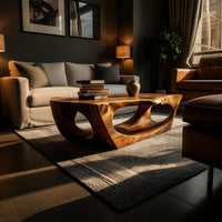 Carved Arch Coffee Table in One Continuous Slab Form, view 5
