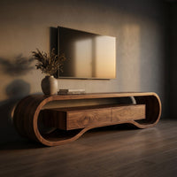 Organic Wood Tv Cabinet For Living Room Media Storage, view 5