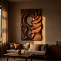 Coiled Dune Walnut Wall Art Panel with Open Center, view 5 — view 5