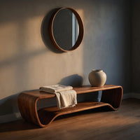 Organic Wave Entryway Bench For Contemporary Home, view 5