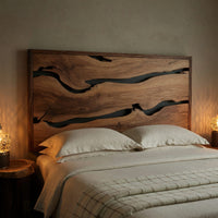 Solid Wood Headboard Live Edge With Natural Woodgrain, view 5