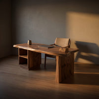 Luxury Solid Wood Executive Desk with Live Edge Top, view 5