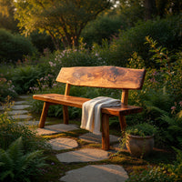 Solid Wood Outdoor Garden Bench Handmade Patio Terrace, view 5