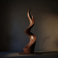 Solid Wood Sculpture Wall Art Rustic Large Twisted Spiral Floor Outdoor, view 5