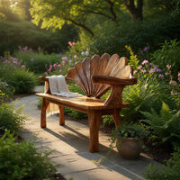 Solid Wood Outdoor Garden Bench Live Edge Entryway Interior Styling, view 5