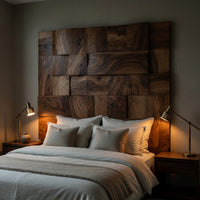 Solid Wood Headboard Mosaic Luxury Tropical Bedroom, view 5