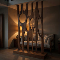 Solid Wood Room Divider Sculptural With Artistic Carved Bedroom, view 5
