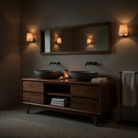 Solid Wood Bathroom Vanity With Drawers Both Sides, view 5