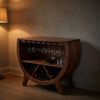 Solid Wood Bar Cabinet Wine With Bottle Storage Home, view 5