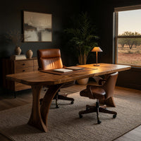 Ribbon-Grain Hardwood Desk for a Home Office Corner, view 5