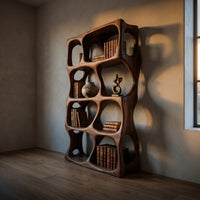 Contemporary Handcrafted Bookcase Display Organizer For Study Room, view 5