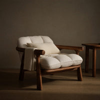 Solid Wood Chair Minimalist Accent Without Cushion Living, view 5