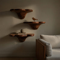 Solid Wood Mushroom Shelf Handcrafted Live Edge, view 5