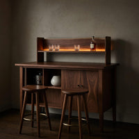 Solid Wood Bar Table Outdoor With Hidden Storage Garden Poolside, view 5