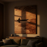 Winding River Two-Tone Hardwood Wall Art Triptych, view 5 — view 5