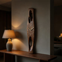 Solid Wood Clock Minimalist Wall Vertical Decor Living Room, view 5