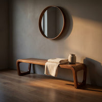 Elegant Sculptural Entryway Bench For Modern Hallway Seating, view 5