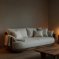 Solid Wood Sofa With Flowing Rounded Edges Home, view 5
