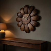 Solid Wood Clock Handcrafted Wall Modern Living Room, view 5