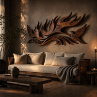 Wall Art Scandinavian Contour Wall Decor For Lake House Interior, view 5