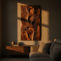 Deep-Relief Eagle Carving on a Tall Walnut Wall Panel, view 5 — view 5