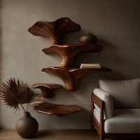 Solid Wood Mushroom Shelf Solid Entryway Design Display, view 5